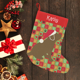 Weihnachts-Quilt-Schokolade-Welpe Kleiner Weihnachtsstrumpf
