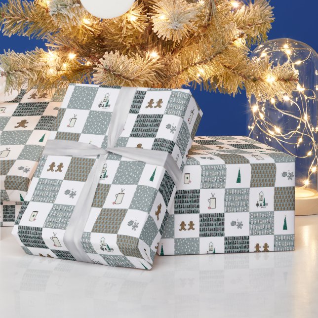 Weihnachts-Quilt-Umschlagpapier Geschenkpapier (Feiertage)