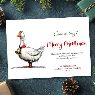 Weihnachts-Quirky-Gans-Spielhumor-Grußkarte Feiertagskarte