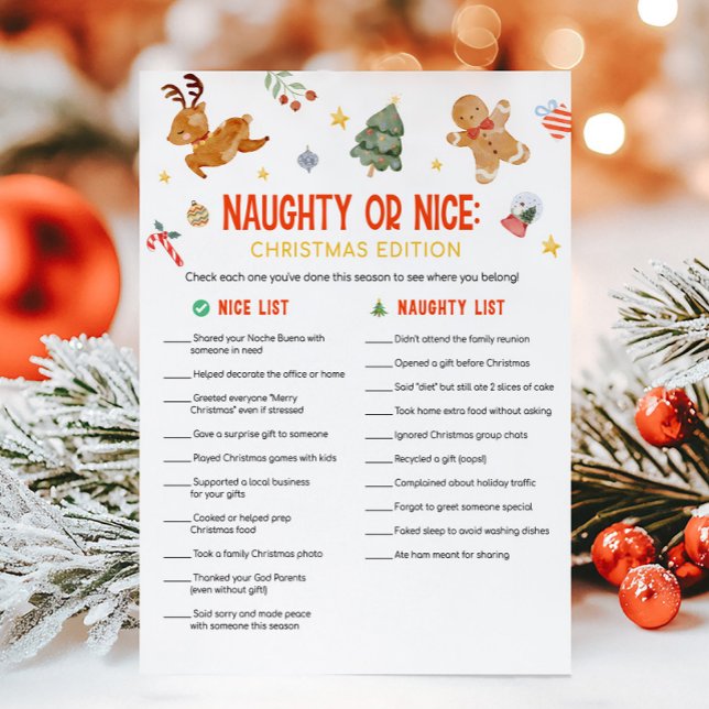 Weihnachts-Quiz: Böse oder Brave Feiertagskarte (Christmas Party Games )
