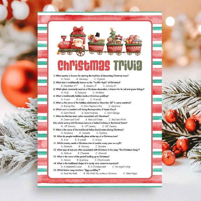 Weihnachts-Quiz-Spiel Feiertagskarte (Christmas Game Card)