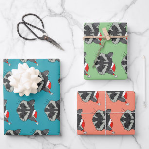 Weihnachts-Raccoon  Geschenkpapier Set