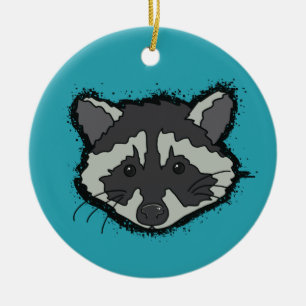 Weihnachts-Raccoon Keramik Ornament
