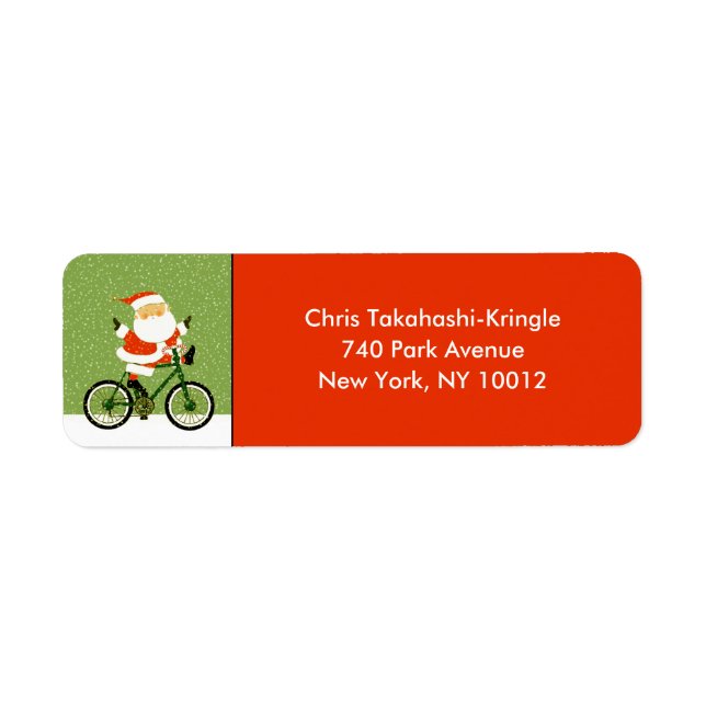 Weihnachts-Radfahren-Holiday-Biking-Label (Vorne)
