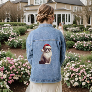 Weihnachts-Ragdoll-Katze, Weihnachts-Weihnachtsman Jeansjacke