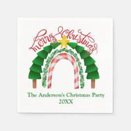 Weihnachts-Rainbow Rotes Weihnachtsfest Party Serviette