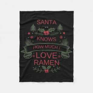 Weihnachts-Ramen-Liebhaber-Shirt für Comfort Foodi Fleecedecke