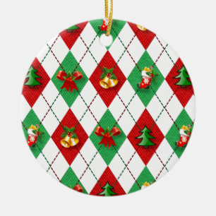 Weihnachts-Raute Dekorationsrunde Keramik Ornament