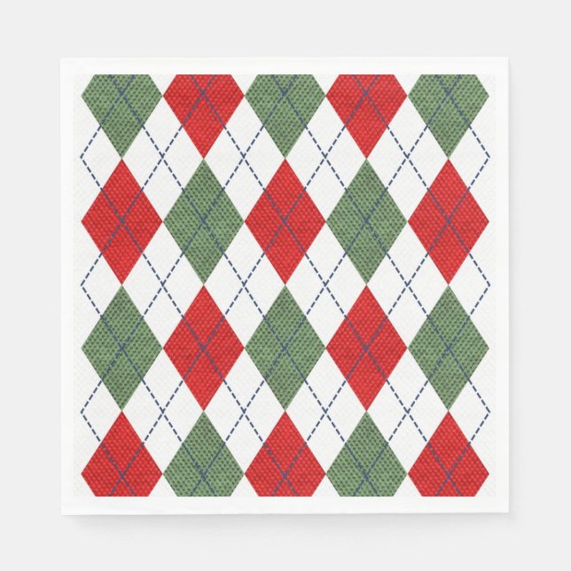 Weihnachts-Raute in Ferienfarben Serviette (Vorderseite)