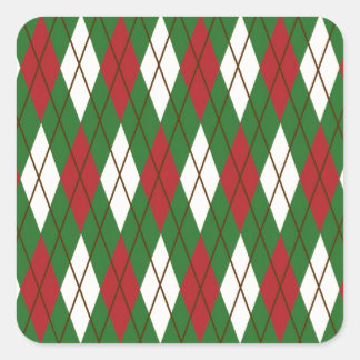 Weihnachts-Raute Quadratischer Aufkleber