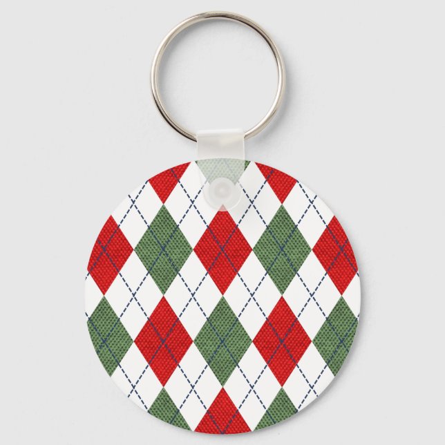 Weihnachts-Raute Schlüsselanhänger (Vorderseite)