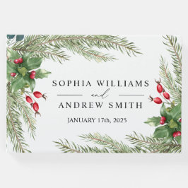 Weihnachts Red Berries Hochzeit Gästebuch