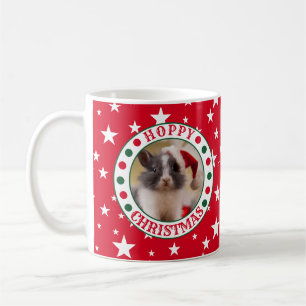 Weihnachts Red Bunny Lover's Custom Foto Kaffeetasse