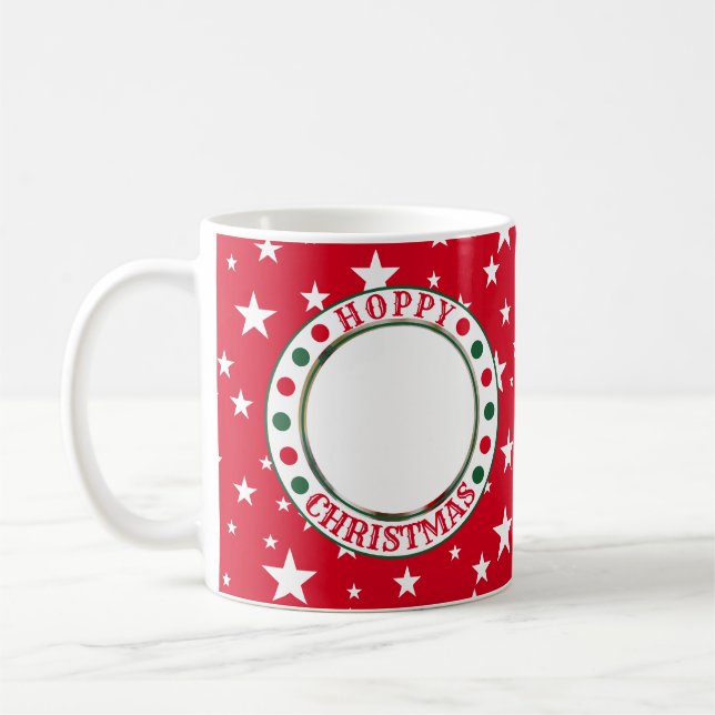 Weihnachts Red Bunny Lover's Custom Foto Kaffeetasse (Links)