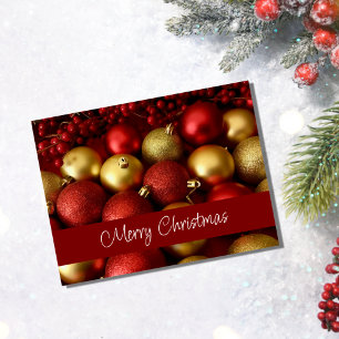 Weihnachts-Red-Gold-Festivals Typografie Feiertagspostkarte