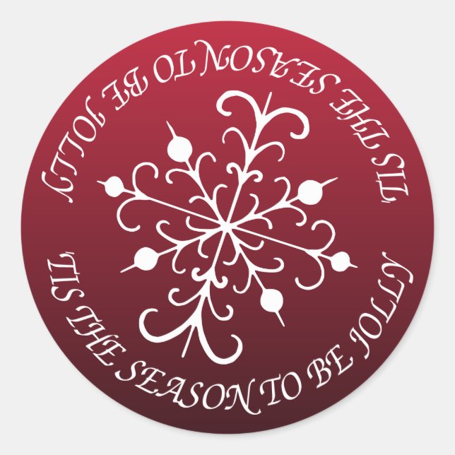 Weihnachts Red Jolly Snowflake Envelope Stickers (Vorderseite)