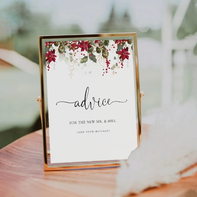 Weihnachts Red Poinsettia Ratgeber Unterschrift Sockelschild (Von Creator hochgeladen)