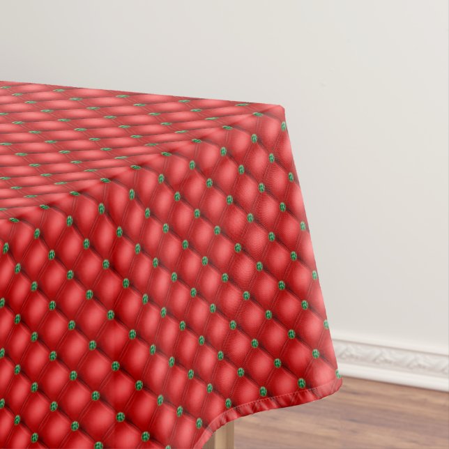 Weihnachts Red Puffy gequilt Tischdecke (Beispiel)