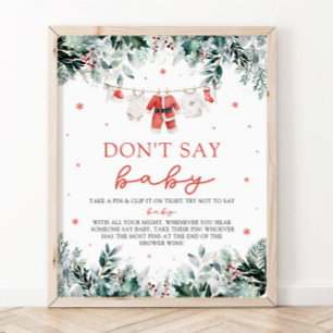 Weihnachts Red Santa Baby Dont Say Baby Dusche Poster