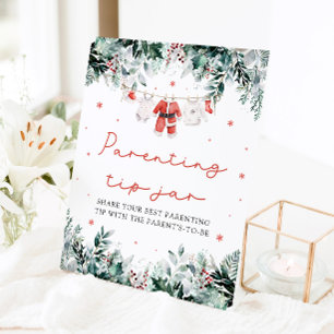Weihnachts Red Santa Baby Parentation Tip Jar Spie Sockelschild