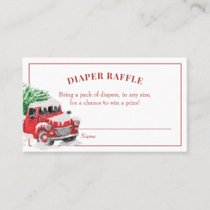 Weihnachts Red Truck Baby Duschdusche Windeln Raff Visitenkarte