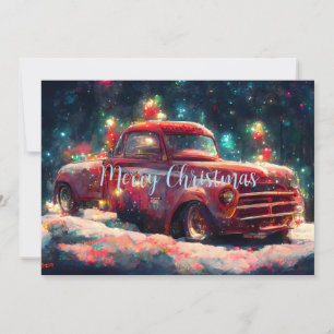 Weihnachts-Red-Truck-Card Feiertagskarte