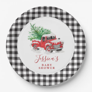 Weihnachts Red Truck Holiday Baby Dusche Pappteller