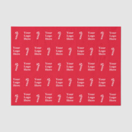 Weihnachts-Red & White Candy Cane Business-Logo Seidenpapier