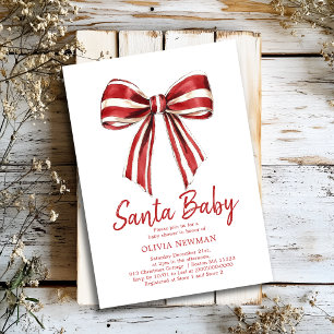 Weihnachts Red White Coquette Bow Baby Dusche Einladung