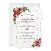 Weihnachts Red White Poinsettia Gold Navy Hochzeit