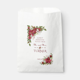 Weihnachts Red White Poinsettia Rahmen Hochzeit Geschenktütchen