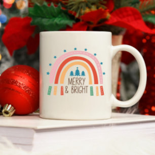 Weihnachts-Regenbogen Merry and Bright Zweifarbige Tasse