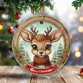 Weihnachts-Reh Festliches Rustikales Weihnachten � Keramik Ornament