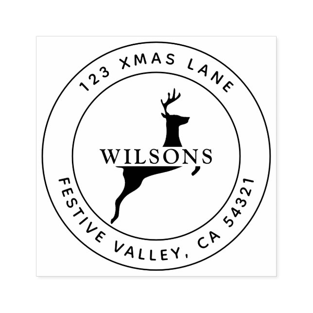 Weihnachts-Reindeer-Feiertagsadresse Gummistempel (Prägung)