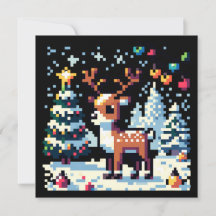 Weihnachts-Reindeer Winter Wonderland Pixel Art