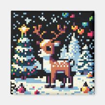 Weihnachts-Reindeer Winter Wonderland Pixel Art