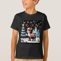 Weihnachts-Reindeer Winter Wonderland Pixel Art