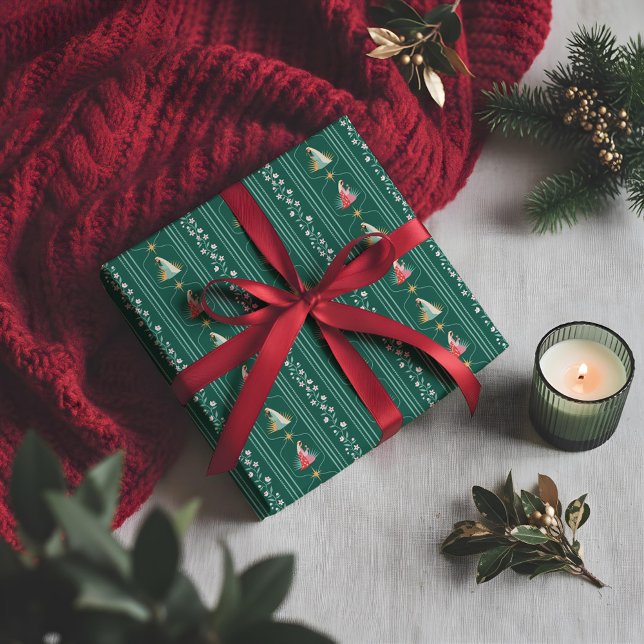 Weihnachts-Religiöse Bethlehem Marry Joseph Floral Geschenkpapier (Christmas Religious Bethlehem Marry Joseph Floral Wrapping Paper)