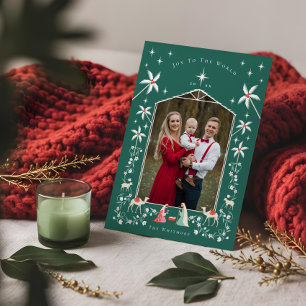 Weihnachts-Religiöse Krippe Familienszenario Foto Feiertagskarte