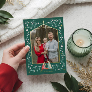 Weihnachts-Religiöse Krippe Familienszenario Foto Folien Feiertagskarte