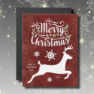 Weihnachts-Rentier auf Burgundy Magnet Card