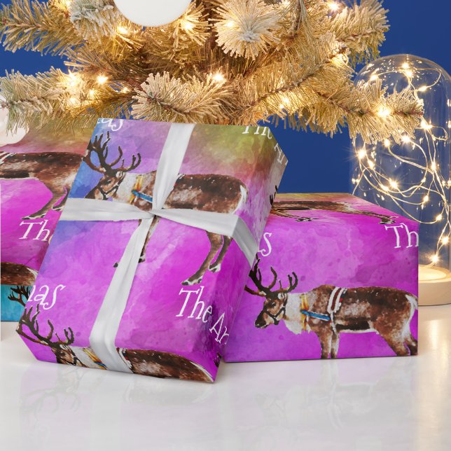 Weihnachts-Rentier auf der Gefärbte Krawatte Weihn Geschenkpapier (Feiertage)