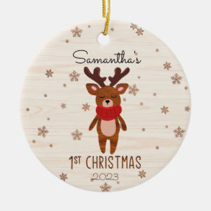 Weihnachts-Rentier-Baby Keramik Ornament
