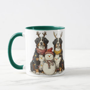 Weihnachts Rentier Bernese Mountain Hunde Tasse