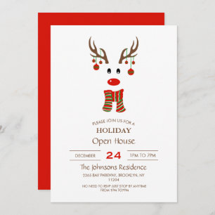 Weihnachts-Rentier-Cartoon Einladung