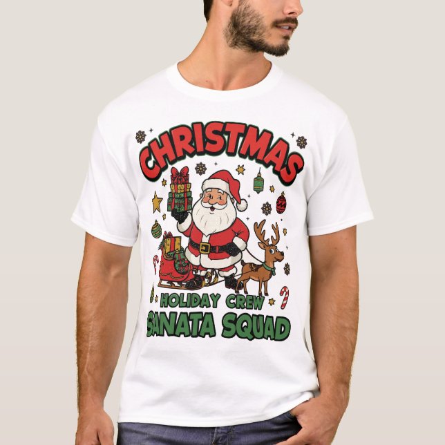 Weihnachts-Rentier-Cartoon Party T - Shirt (Vorderseite)