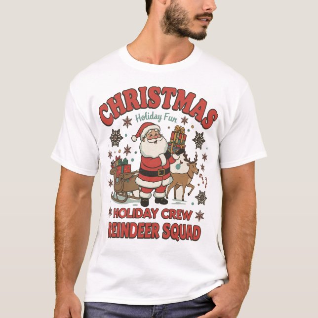 Weihnachts-Rentier-Cartoon Party T - Shirt (Vorderseite)