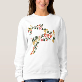 Weihnachts-Rentier-Collage-Hoodie – Festliches Hol Sweatshirt