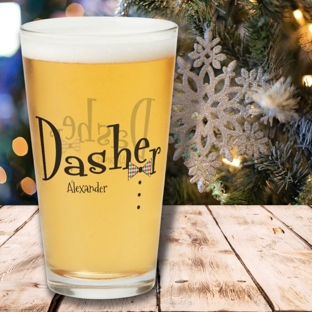 Weihnachts-Rentier-Dasher-Bow-Krawatte Glas (Von Creator hochgeladen)