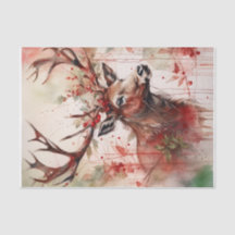 Weihnachts-Rentier-Dekoupage